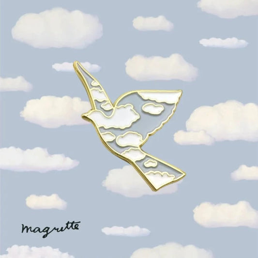 Připínáček Pinpinpin – L'oiseau de ciel (René Magritte)