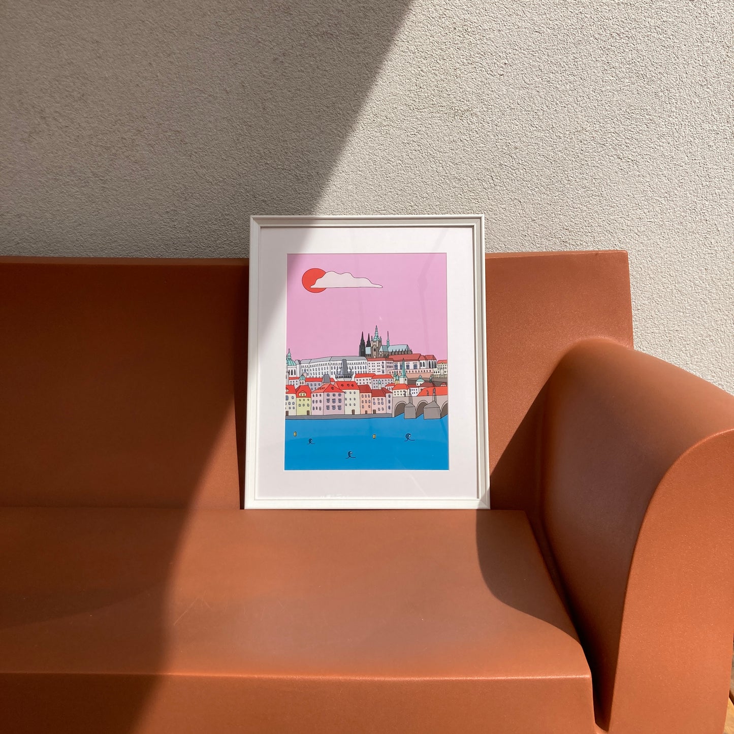 Originální barevný plakát Prague Collection s ilustrací Pražského hradu.