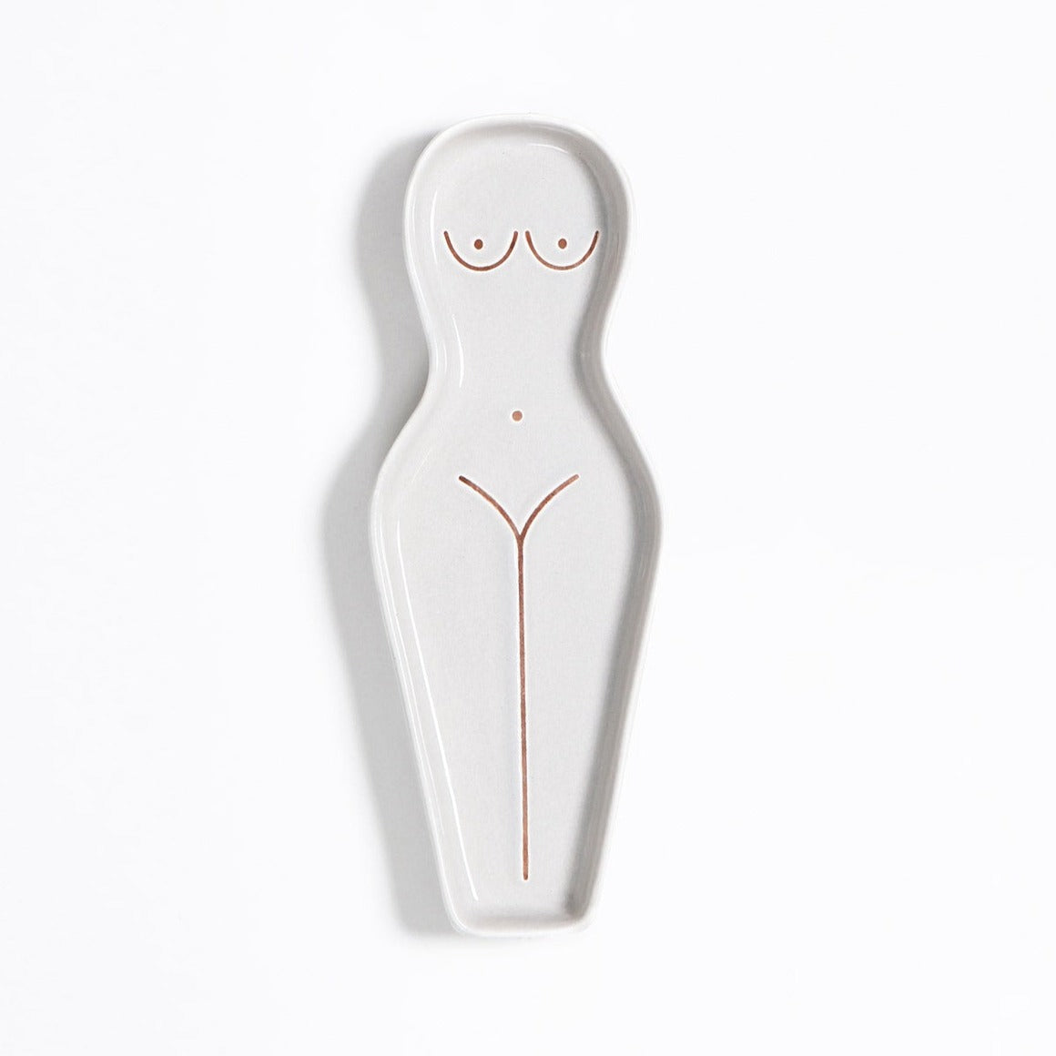 Bílá keramická mělká odkládací mistička Spoon Rest Body od značky DOIY.