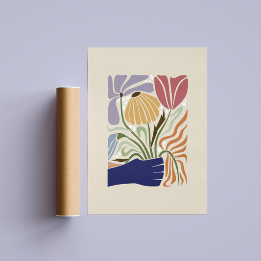 Plakát – Flowers (Hand) A3