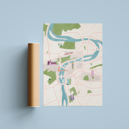 Prague Collection – Plakát Mapa Prahy, A3