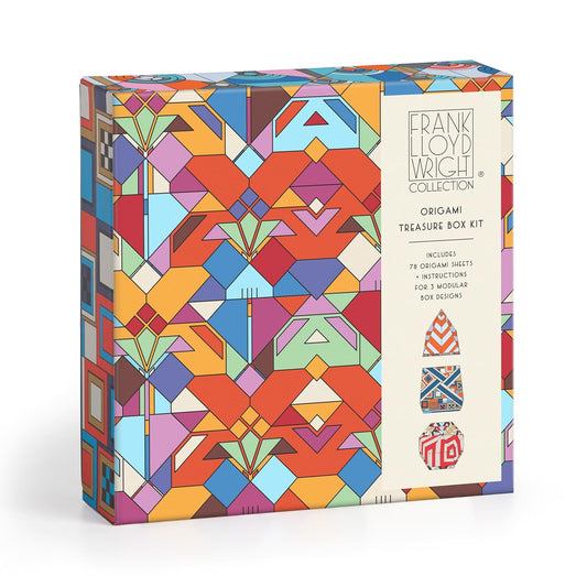 Frank Lloyd Wright – Origami Kit Featuring Famous Geometric Design Prints with 78 Sheets and Instructions For Three Box Designs