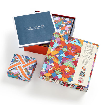 Frank Lloyd Wright – Origami Kit Featuring Famous Geometric Design Prints with 78 Sheets and Instructions For Three Box Designs