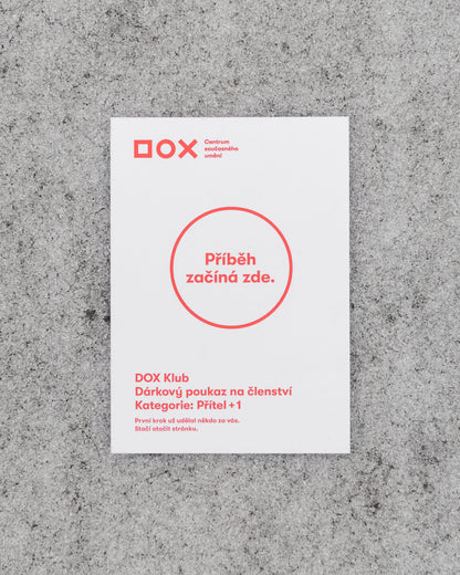 Poukaz na roční členství DOX: Přítel + 1