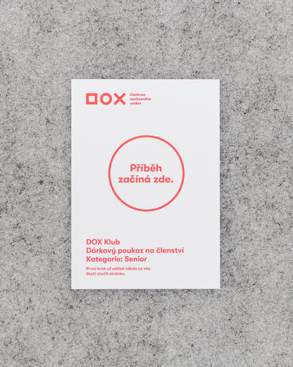 Poukaz na roční členství DOX: Senior