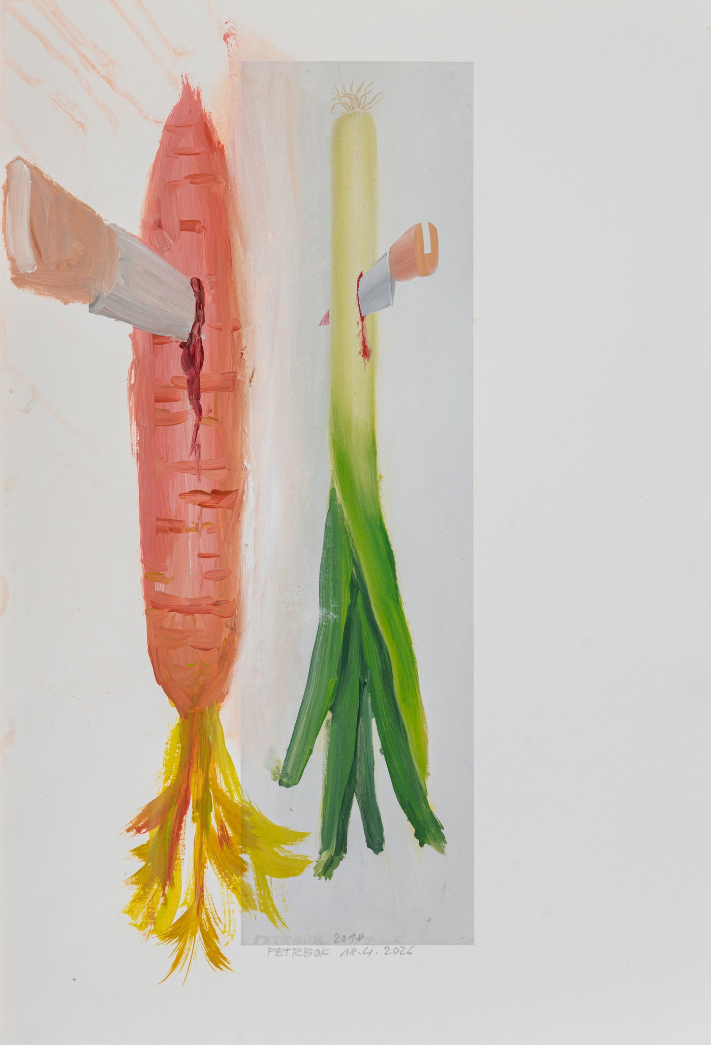 A series of painted prints by Jiří Petrbok