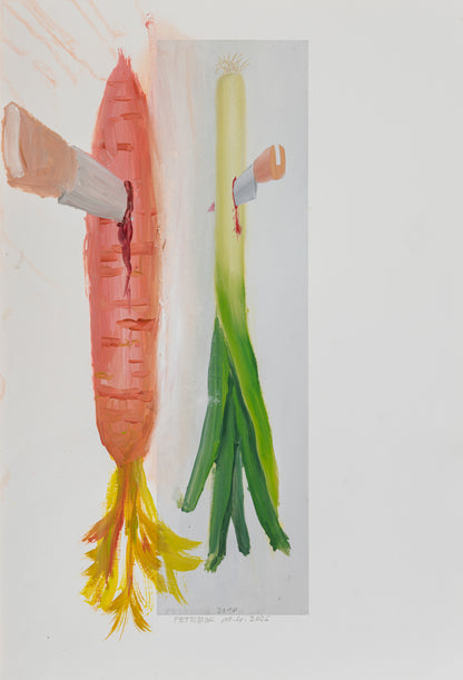 A series of painted prints by Jiří Petrbok