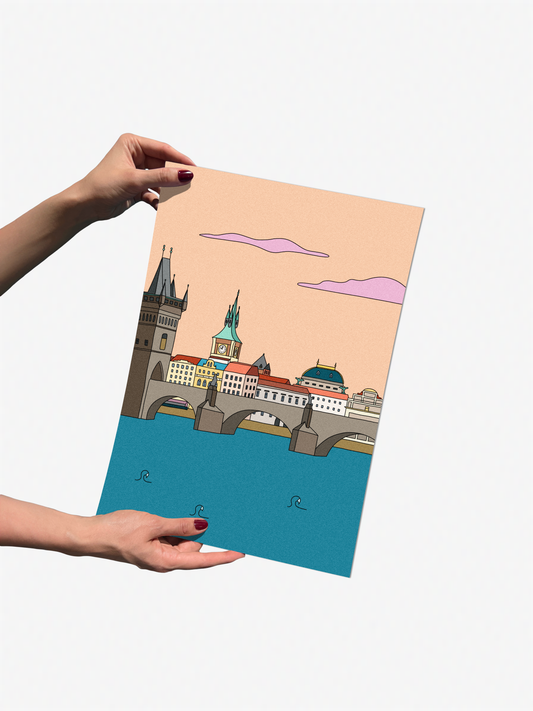 Prague Collection - Poster Charles Bridge, A3