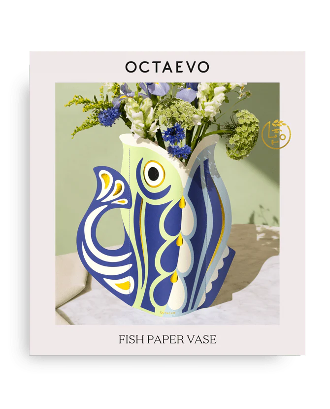 Papírová váza Fish / ryba (modrá)