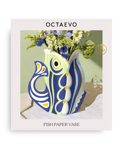 Papírová váza Fish / ryba (modrá)