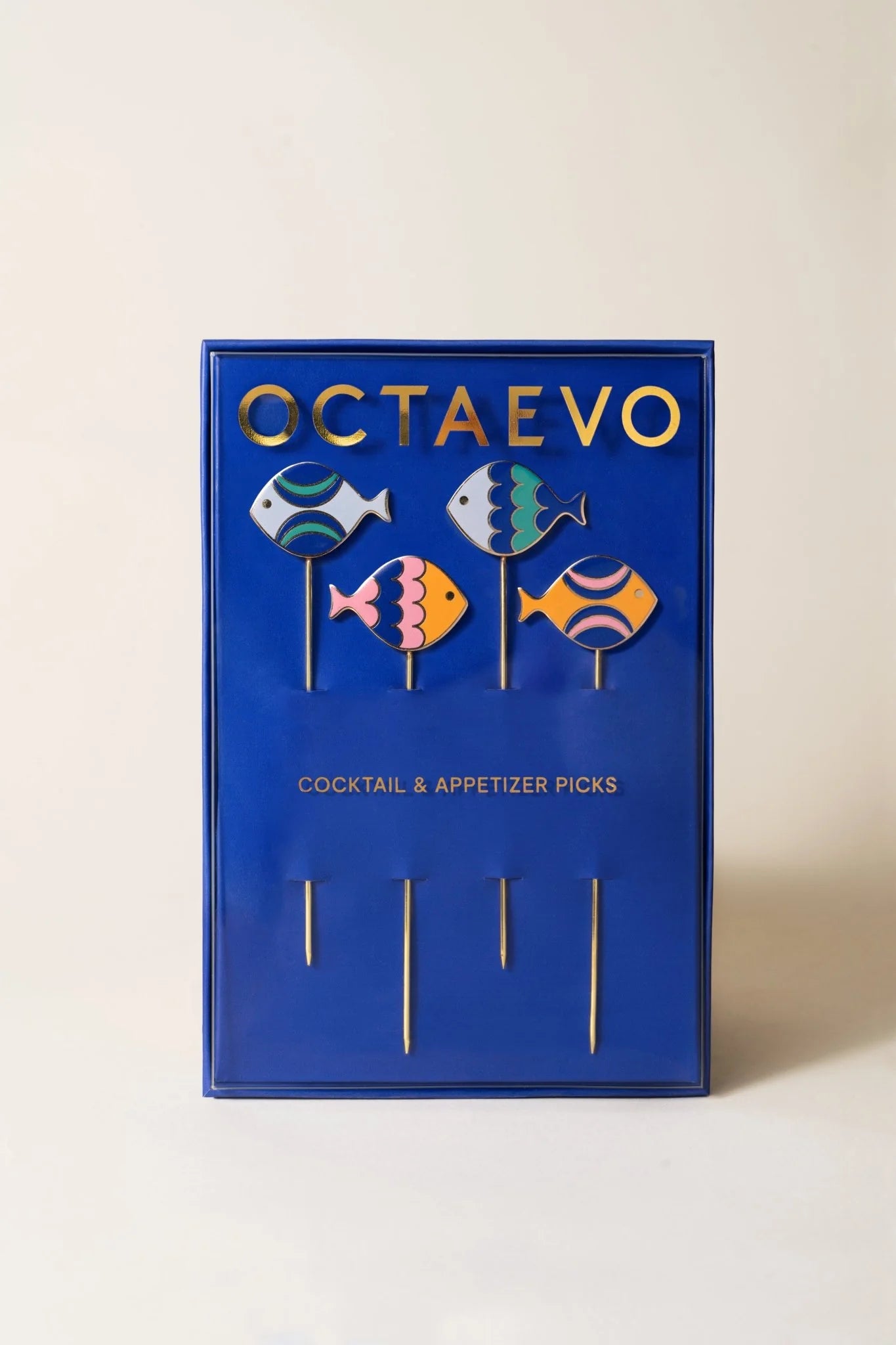 Set 4 koktejlových párátek Fish Splash / rybky