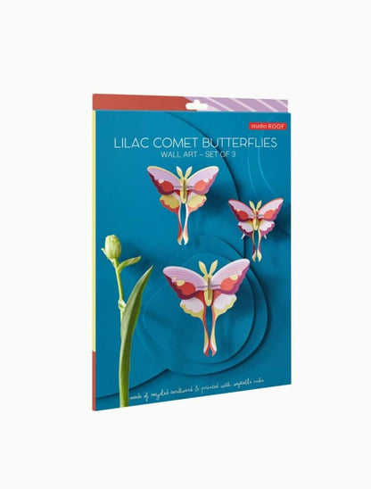 Lilac Comet Butterflies, set of 3