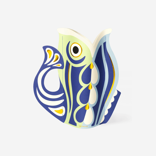 Papírová váza Fish / ryba (modrá)