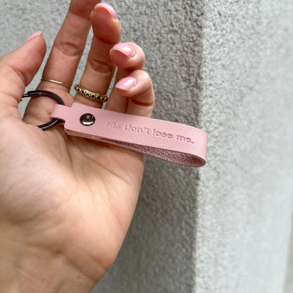 Faux Leather Keychain - Pls don't lose me