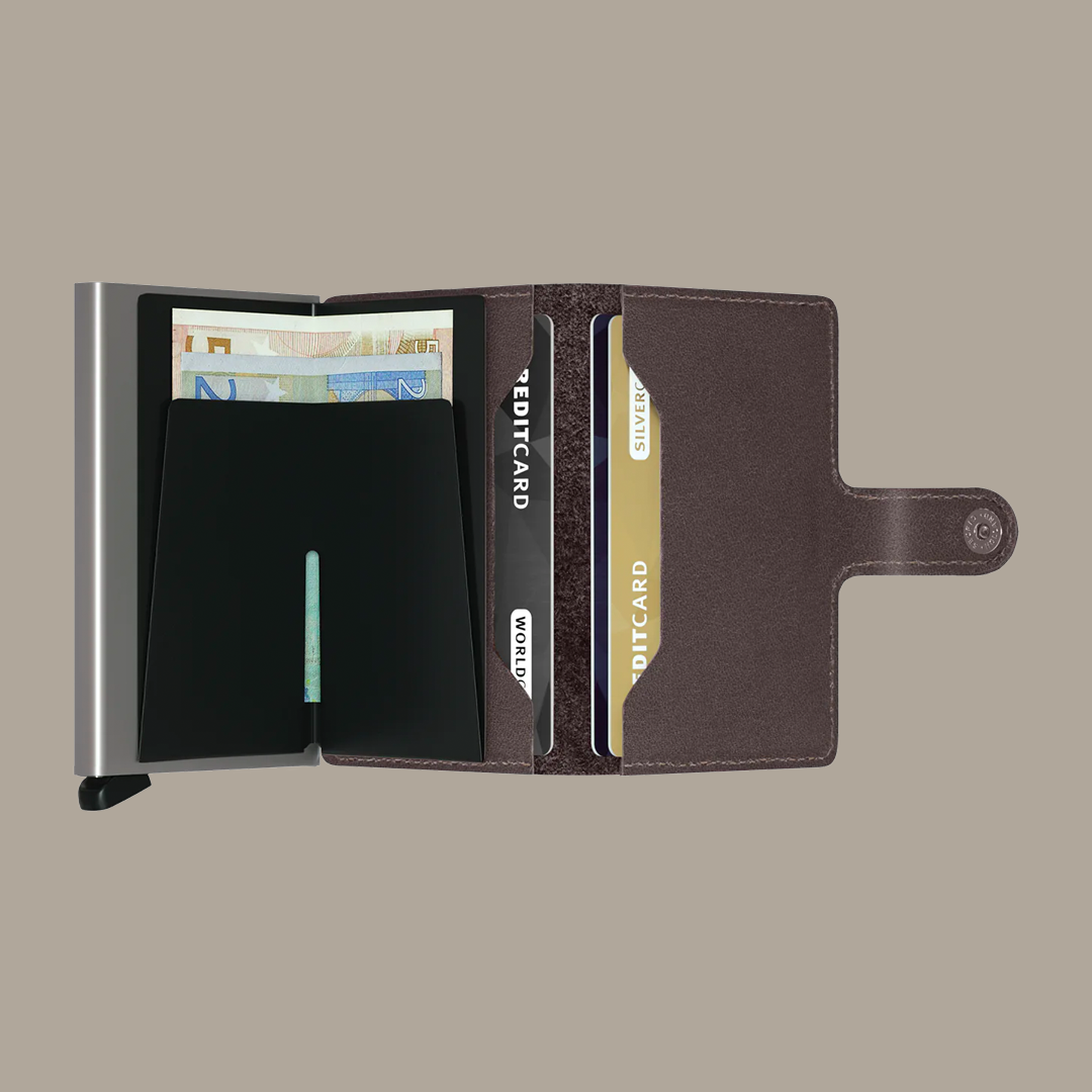 Luxusní peněženka z kůže Miniwallet Original Brown v tmavě hnědé barvě od značky Secrid