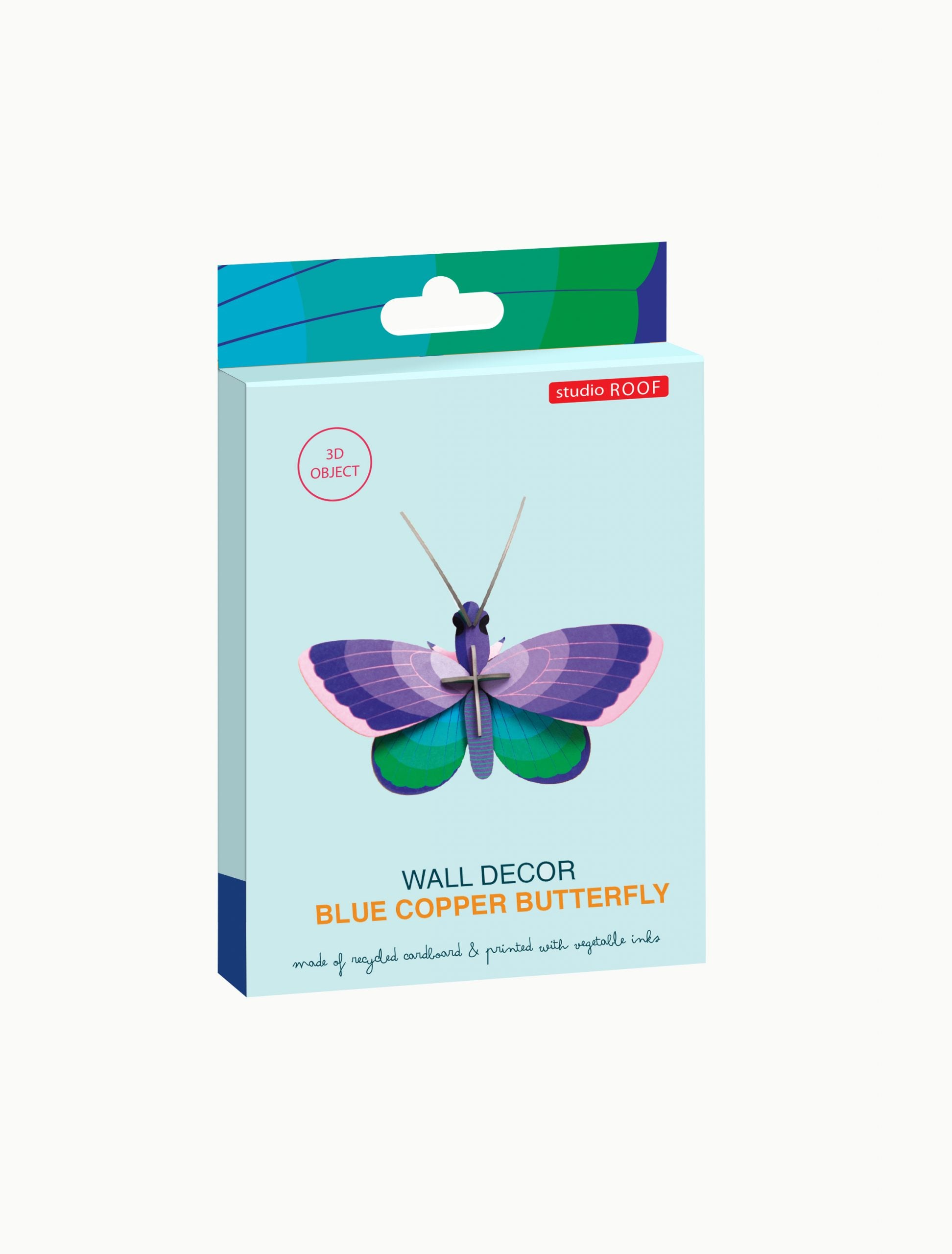 Závěsná dekorace na zeď motýl Blue Copper Butterfly modrásek od značky Studio ROOF